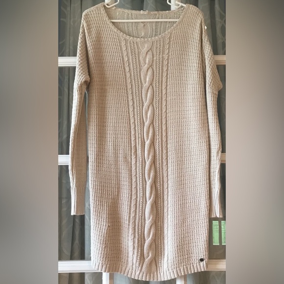 Roxy size S sweater dress in off-white super light tan - beautiful condition - Picture 11 of 11